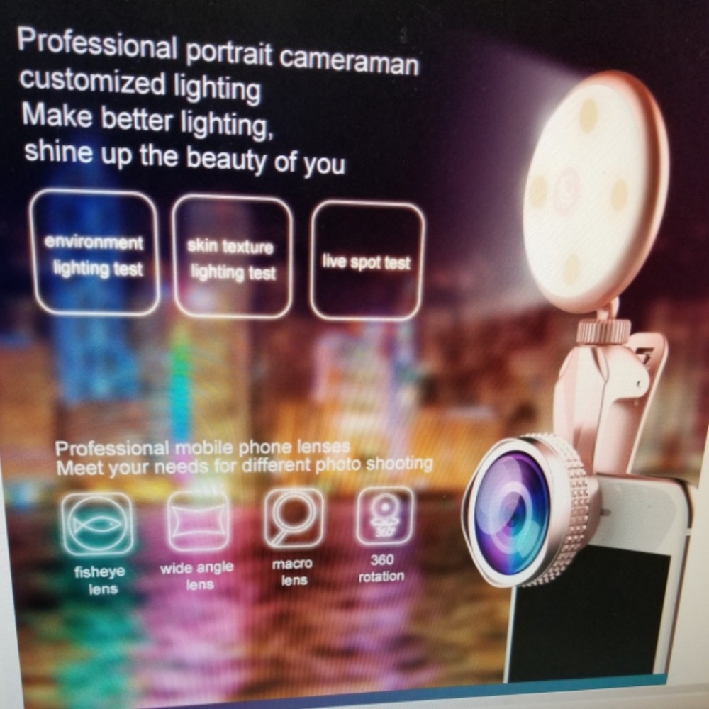 High Level Clip-on Selfie Light 2 in 1 Wide Angle